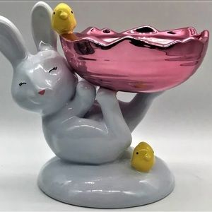 Bunny and chick 3 wick candle holder.